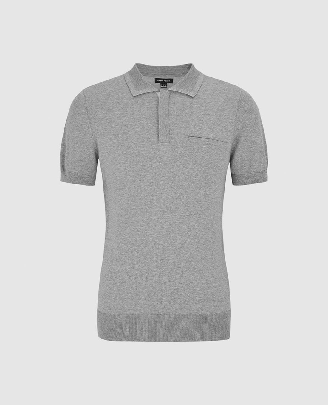 URBAN REVIVO - Áo dệt kim nam cổ bẻ tay ngắn