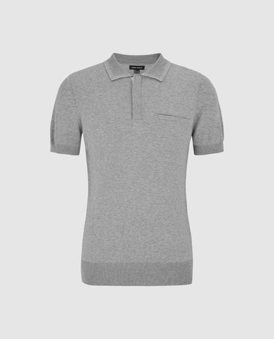  URBAN REVIVO - Áo dệt kim nam cổ bẻ tay ngắn 