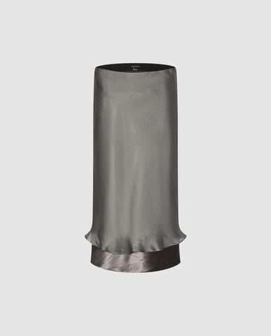 URBAN REVIVO - Chân váy phom suông midi viền lượn sóng 