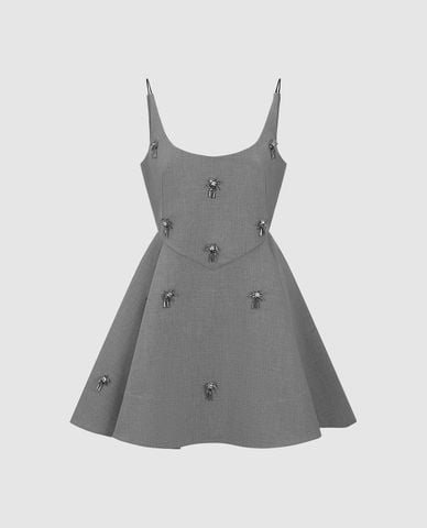  URBAN REVIVO - Đầm hai dây mini dáng xòe 