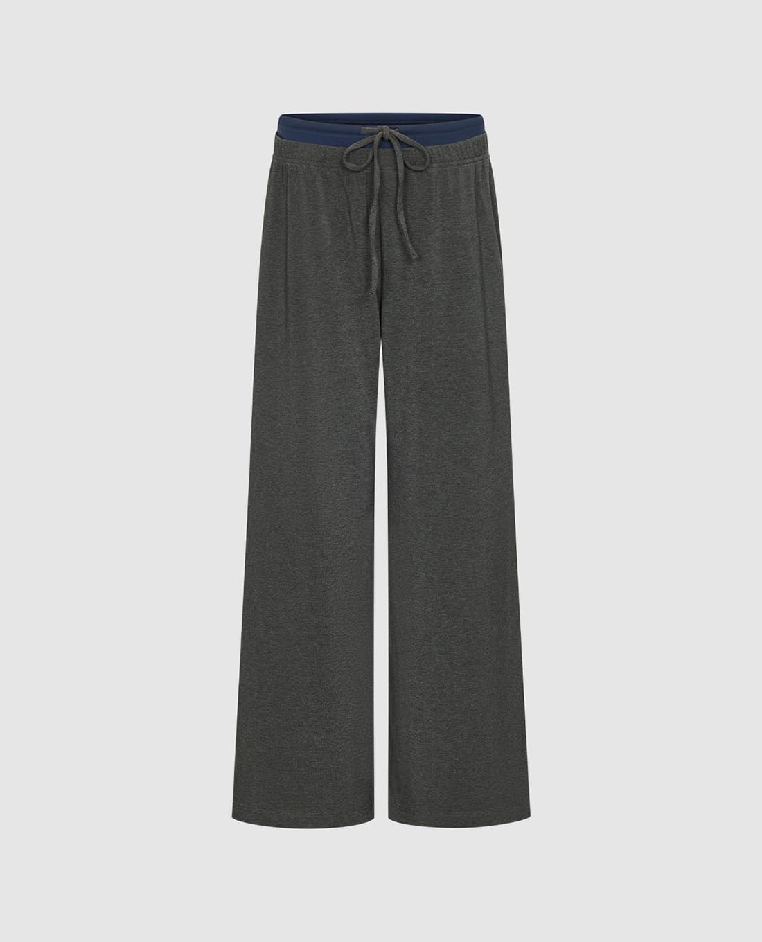 URBAN REVIVO - Quần nữ ống rộng lưng thun phối dây rút