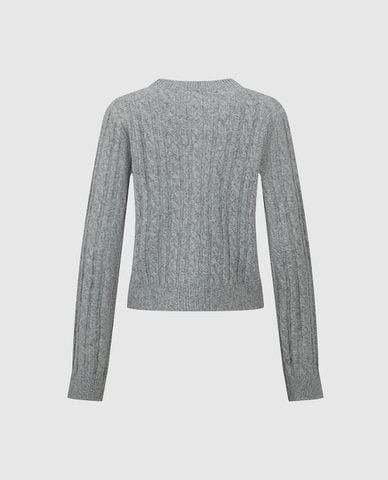  URBAN REVIVO - Áo khoác cardigan nữ tay dài thêu hoa phối nơ 