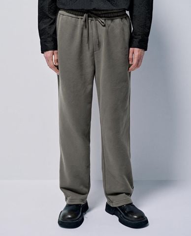  URBAN REVIVO - Quần nam ống đứng lưng thun phối dây rút 