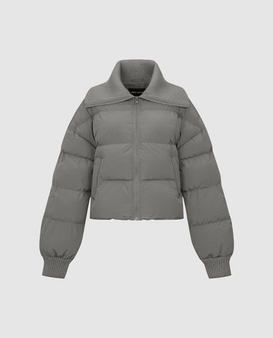  URBAN REVIVO - Áo khoác phao nữ cổ bẻ dáng ngắn 