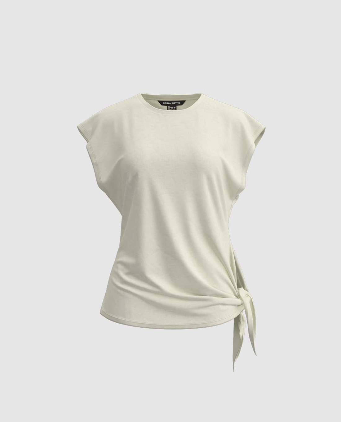 URBAN REVIVO - Áo kiểu nữ tay ngắn buộc vạt chéo