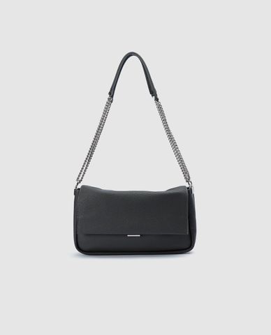  URBAN REVIVO - Túi đeo vai nữ phom chữ nhật phối dây xích 