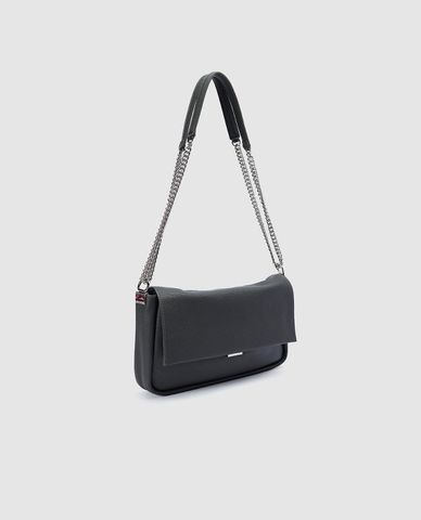  URBAN REVIVO - Túi đeo vai nữ phom chữ nhật phối dây xích 