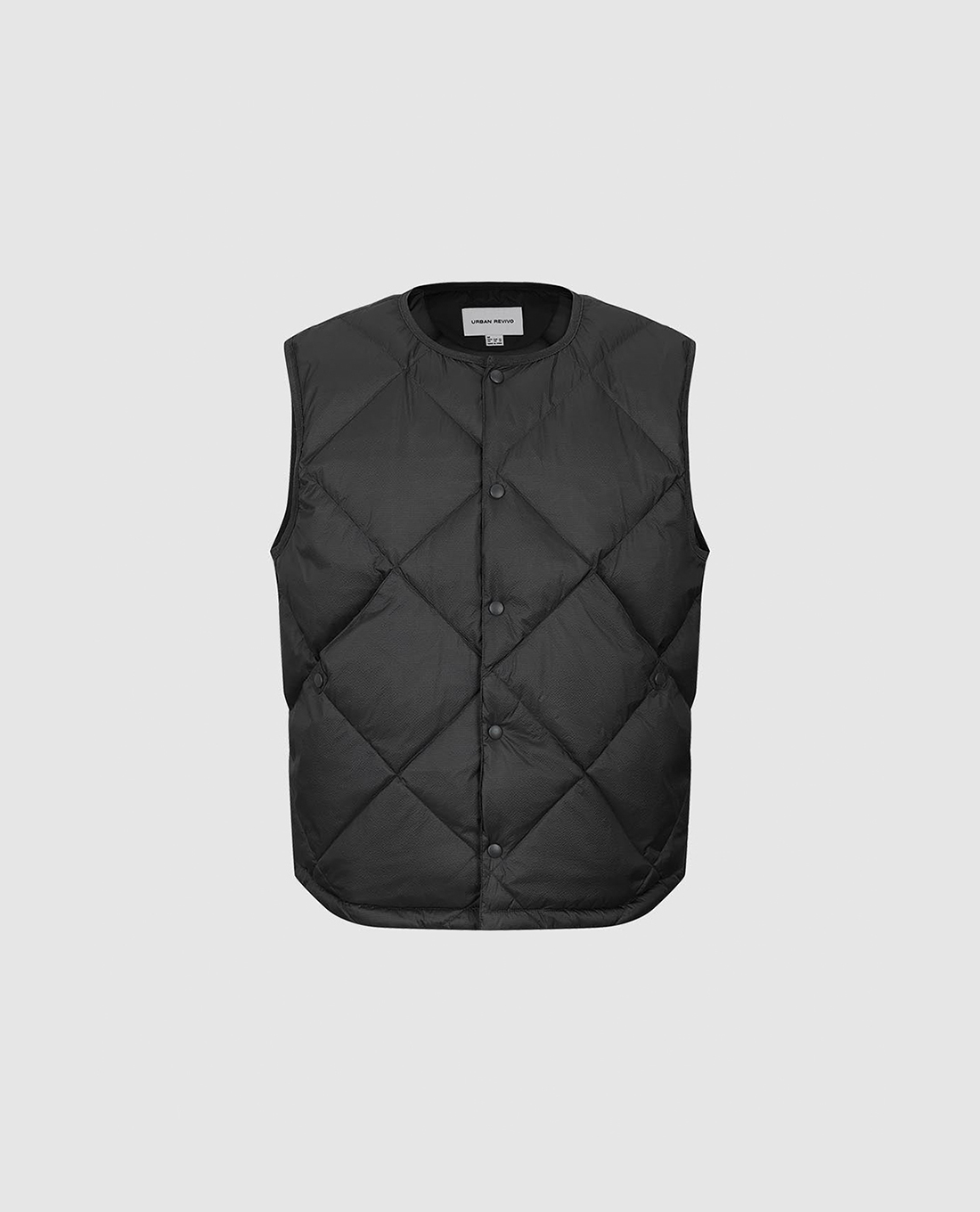 URBAN REVIVO - Áo khoác gilet nam cổ tròn chần bông