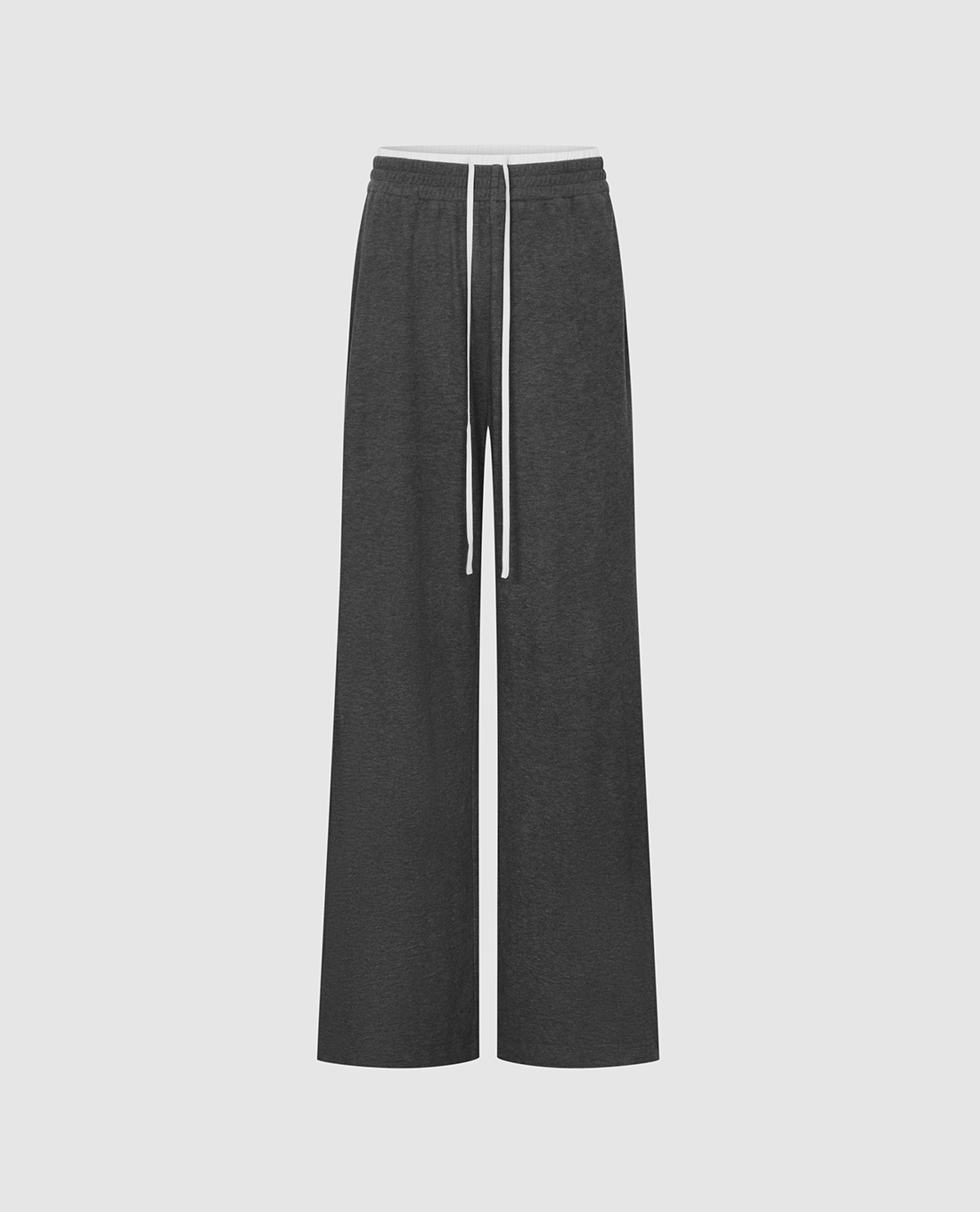 URBAN REVIVO - Quần nữ ống rộng lưng thun phốt dây rút