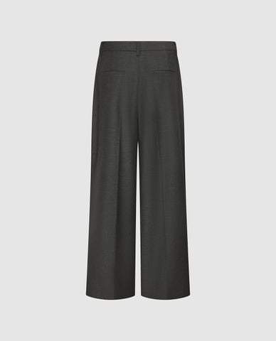  URBAN REVIVO - Quần nữ ống rộng lưng cao xếp li 