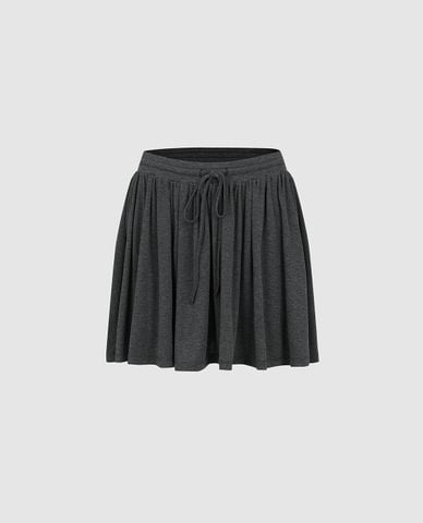  URBAN REVIVO - Chân váy chữ A mini thun nhún 