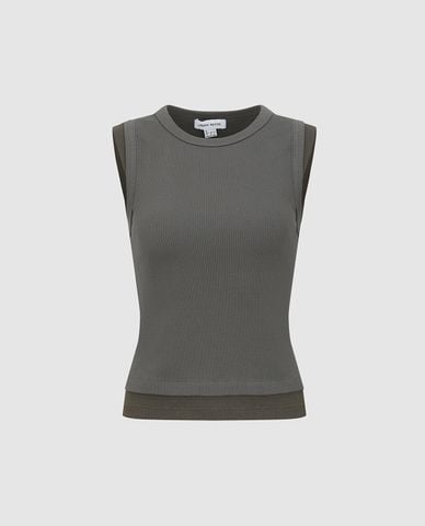  URBAN REVIVO - Áo sát nách nữ cổ tròn phom ôm 