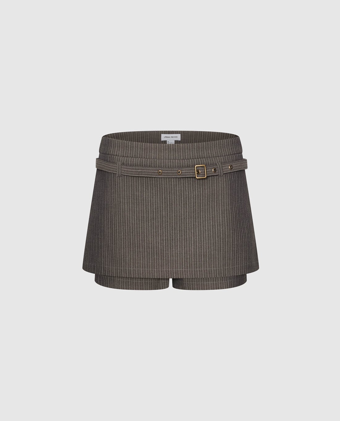 URBAN REVIVO - Quần short giả váy nữ kèm thắt lưng