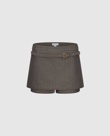  URBAN REVIVO - Quần short giả váy nữ kèm thắt lưng 