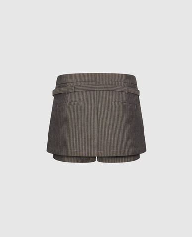  URBAN REVIVO - Quần short giả váy nữ kèm thắt lưng 