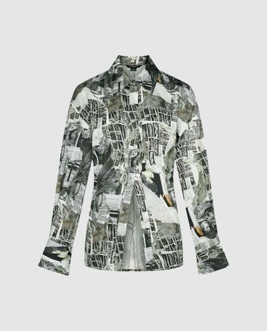  URBAN REVIVO - Áo sơ mi nữ tay dài in họa tiết 