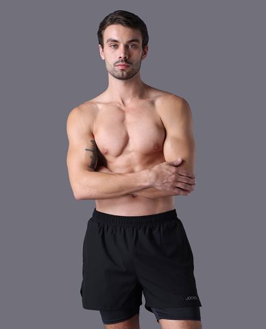  JOCKEY - Quần short thể thao nam ống rộng Poly in logo 