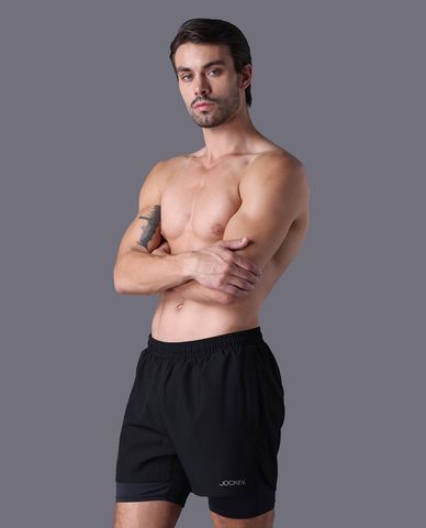  JOCKEY - Quần short thể thao nam ống rộng Poly in logo 