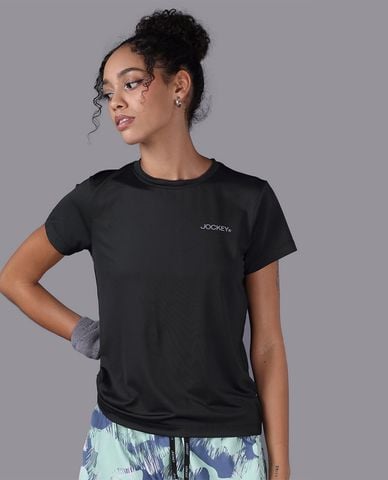  JOCKEY - Áo thun thể thao nữ tay ngắn in logo 
