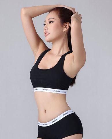  JOCKEY - Áo bra thể thao nữ cotton viền logo 
