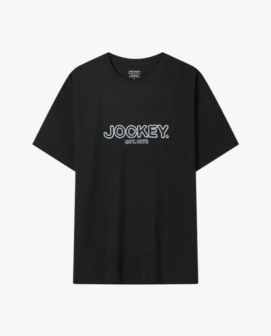  JOCKEY - Áo thun nam cổ tròn tay ngắn in logo 