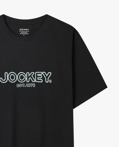  JOCKEY - Áo thun nam cổ tròn tay ngắn in logo 