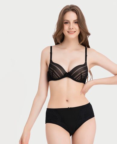  MISAKI - Quần lót nữ lưng cao microfiber phối ren 