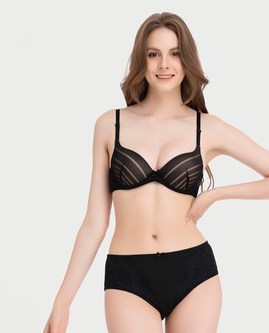  MISAKI - Quần lót nữ lưng cao microfiber phối ren 
