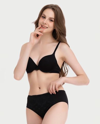 MISAKI - Quần lót nữ lưng cao microfiber phối ren 