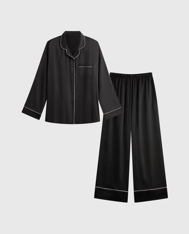  VERA - Bộ pijama dài nữ latin trơn tay dài 