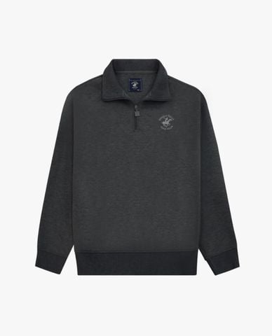  BEVERLY HILLS POLO CLUB - Áo sweatshirt nam cổ bẻ tay dài phối khoá zip 