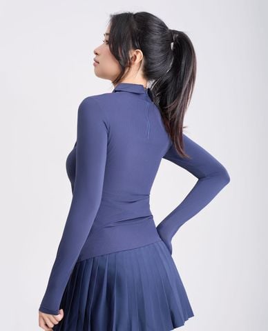  AZURA - Áo tập luyện nữ tay dài phối viền 