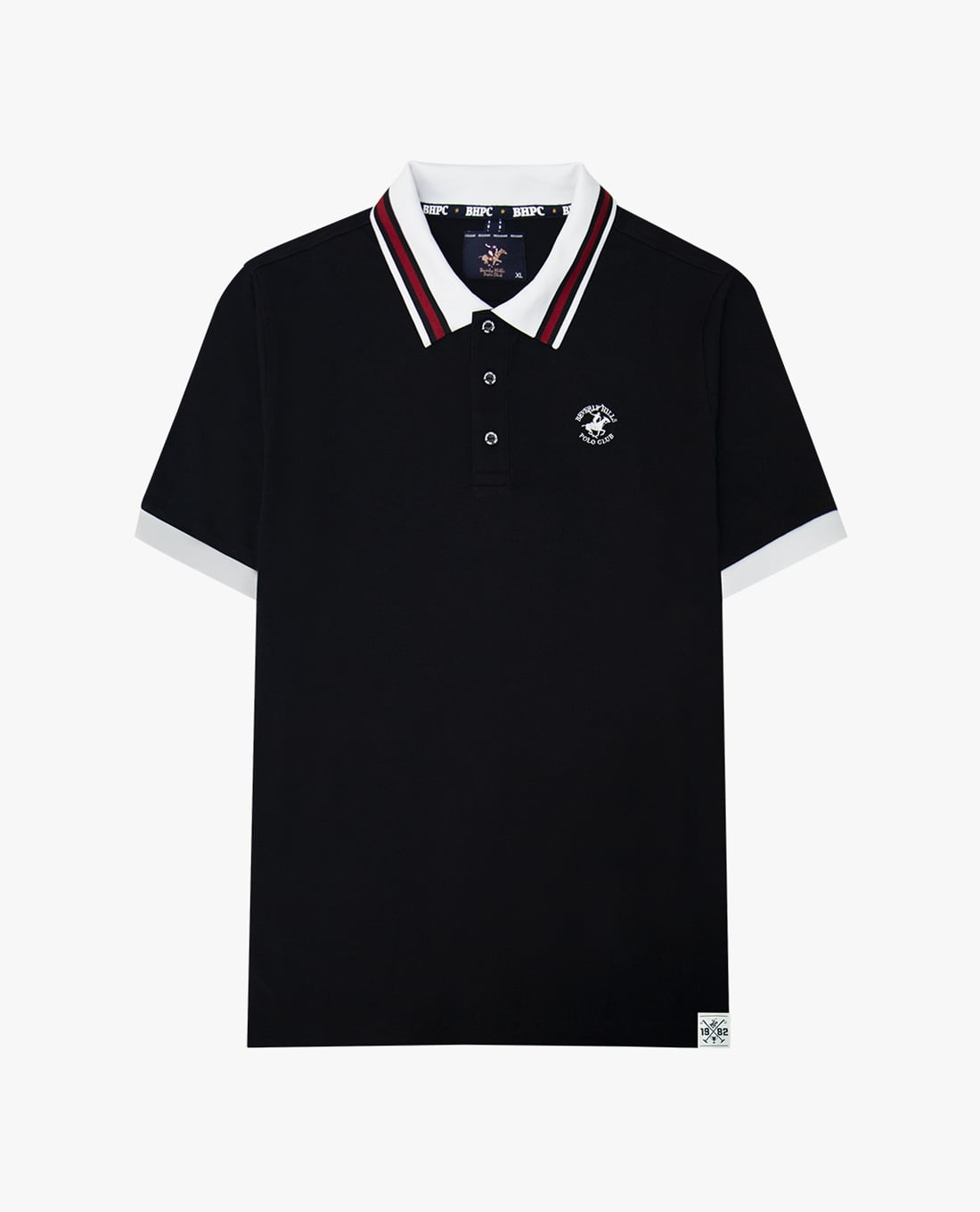 BEVERLY HILLS POLO CLUB - Áo polo nam cổ bẻ tay ngắn viền sọc