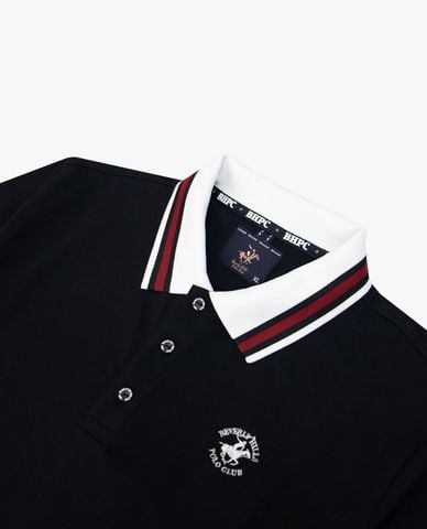  BEVERLY HILLS POLO CLUB - Áo polo nam cổ bẻ tay ngắn viền sọc 