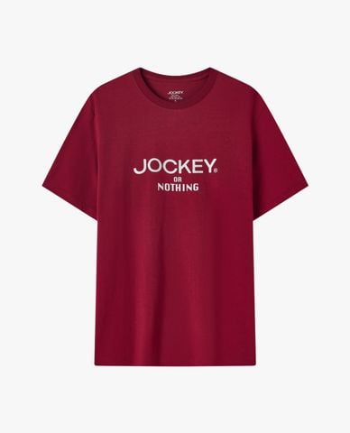  JOCKEY - Áo thun nam cổ tròn tay ngắn in logo 