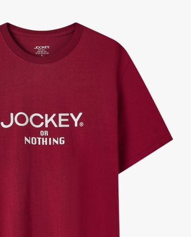  JOCKEY - Áo thun nam cổ tròn tay ngắn in logo 
