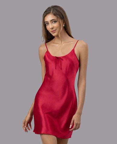  VERA - Đầm ngắn mặc nhà satin trơn hai dây 