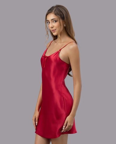  VERA - Đầm ngắn mặc nhà satin trơn hai dây 