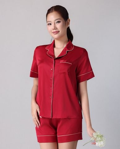  VERA - Bộ pijama ngắn nữ latin trơn tay ngắn 