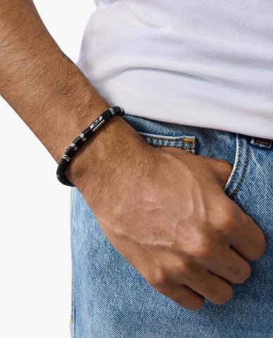  DIESEL - Vòng đeo tay nam phối logo chữ D 
