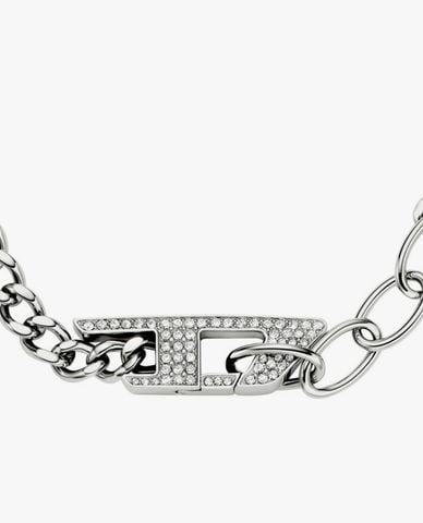  DIESEL - Vòng đeo tay unisex charm logo đính đá 