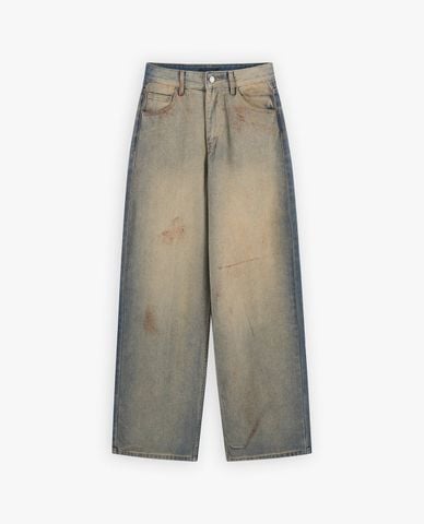  DEZUS - Quần jeans nữ ống rộng wash loang Callum 