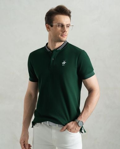  BEVERLY HILLS POLO CLUB - Áo polo nam cổ V tay ngắn viền sọc 