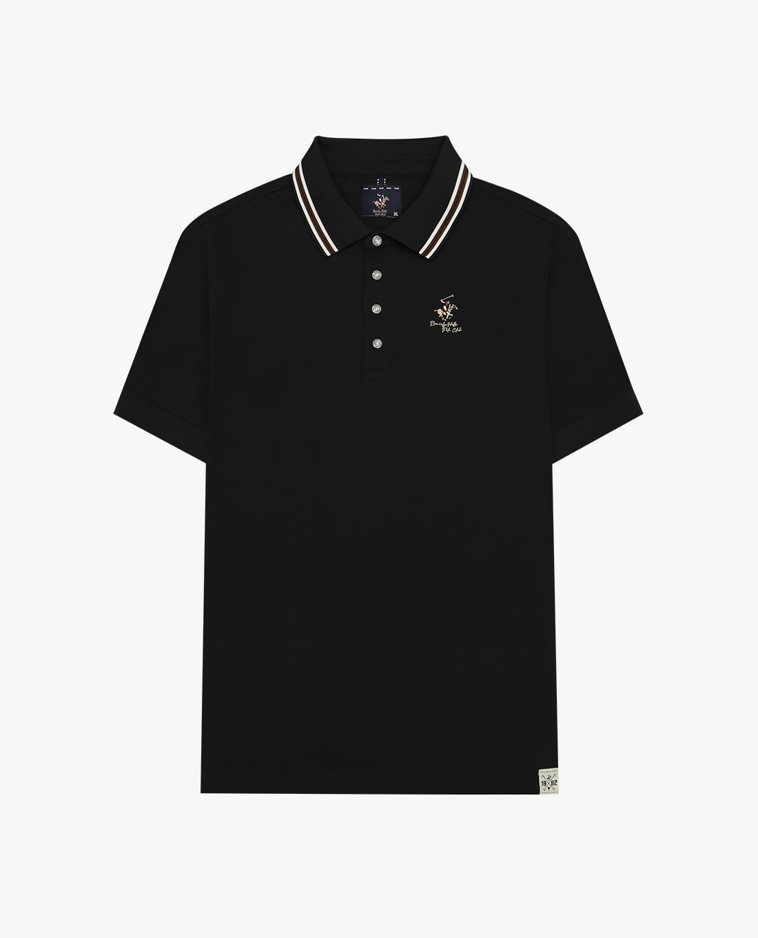 BEVERLY HILLS POLO CLUB - Áo polo nam cổ bẻ tay ngắn viền sọc