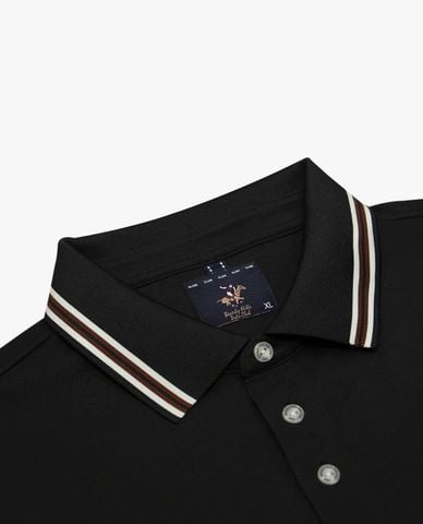  BEVERLY HILLS POLO CLUB - Áo polo nam cổ bẻ tay ngắn viền sọc 