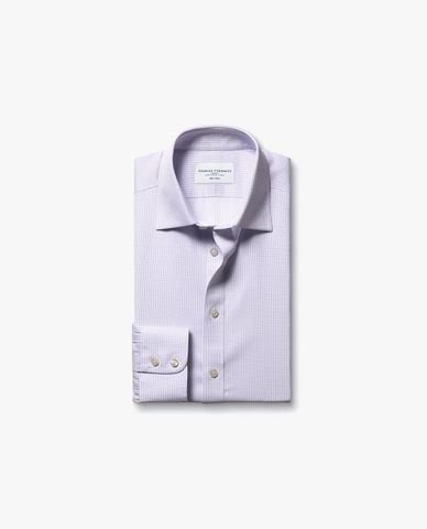  CHARLES TYRWHITT - Áo sơ mi nam cổ bẻ tay dài kẻ caro 