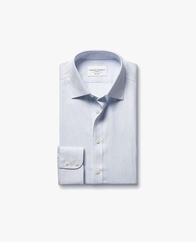  CHARLES TYRWHITT - Áo sơ mi nam cổ bẻ tay dài kẻ sọc 
