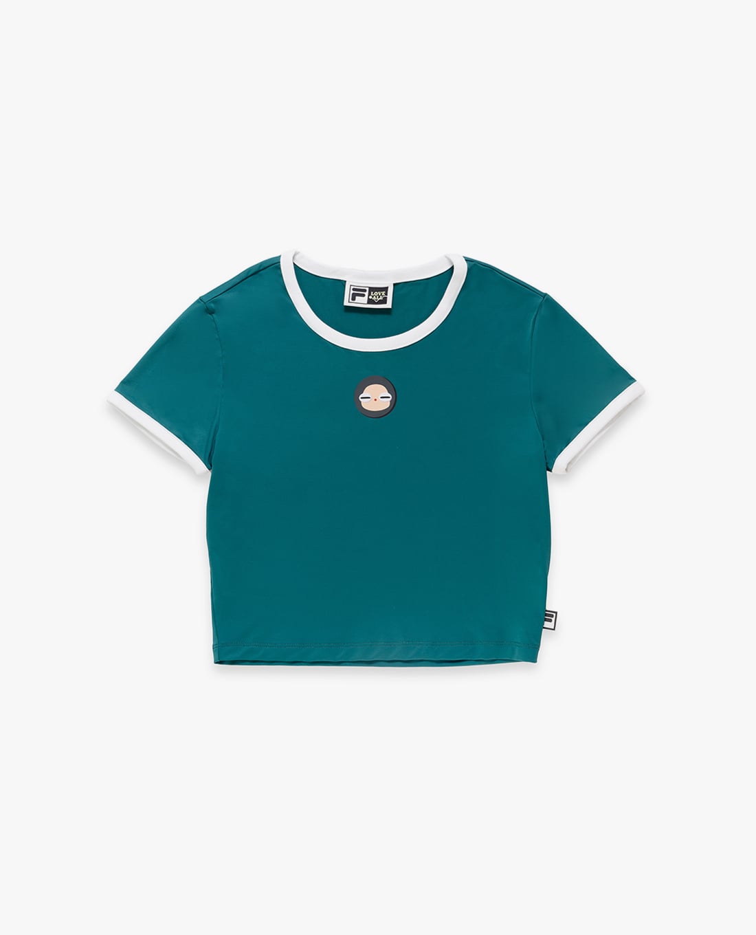 FILA - Áo croptop nữ cổ tròn tay ngắn Fila x Sea Artist