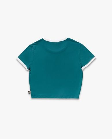  FILA - Áo croptop nữ cổ tròn tay ngắn Fila x Sea Artist 