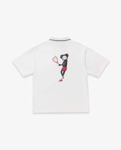  FILA - Áo polo unisex cổ bẻ tay ngắn Fila x Sea Artist 